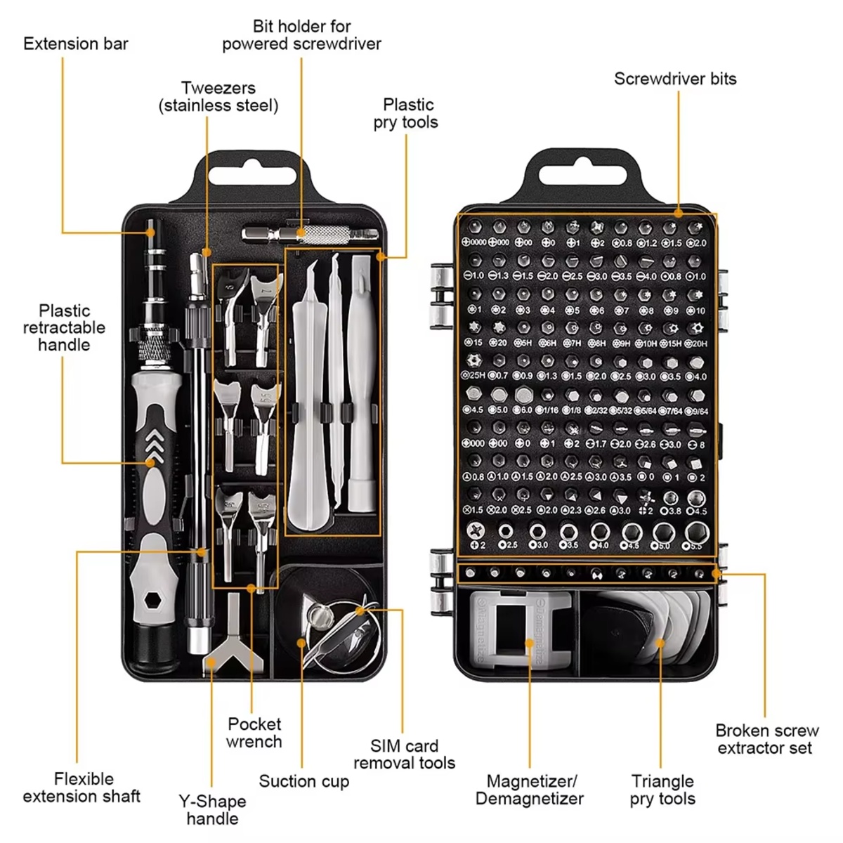 25/115/135/140 in1 Precision Screwdriver Set