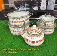 10 pcs ENAMEL COOKWARE SETS with KETTLE  SG - WJ - 676