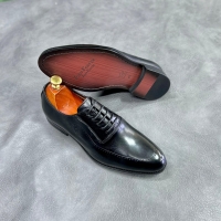 RIB-1ZH5 Black laced oxford wet look official leather shoes with durable leather and rubber soles size 40 - 45