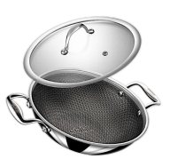 RIS-33Id Stahl(Signature) Artisan Triply Hybrid Kadhai + Glass Lid